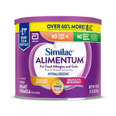 Similac Alimentum bottle being poured, hypoallergenic formula for sensitive tummies.