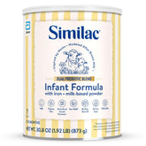 Similac Dual Prebiotic Blend bottle being poured for a gentle feeding moment