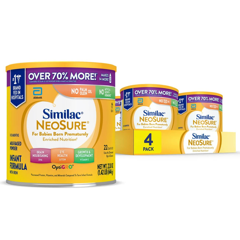 Similac NeoSure premature post-discharge can with growth-supporting nutrients.