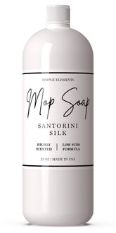 SIMPLE ELEMENTS Santorini Silk Mop Soap bottle ready for luxurious long-lasting fragrance.