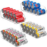 Simple Houseware can organizer in fridge with clear visibility for quick can selection.