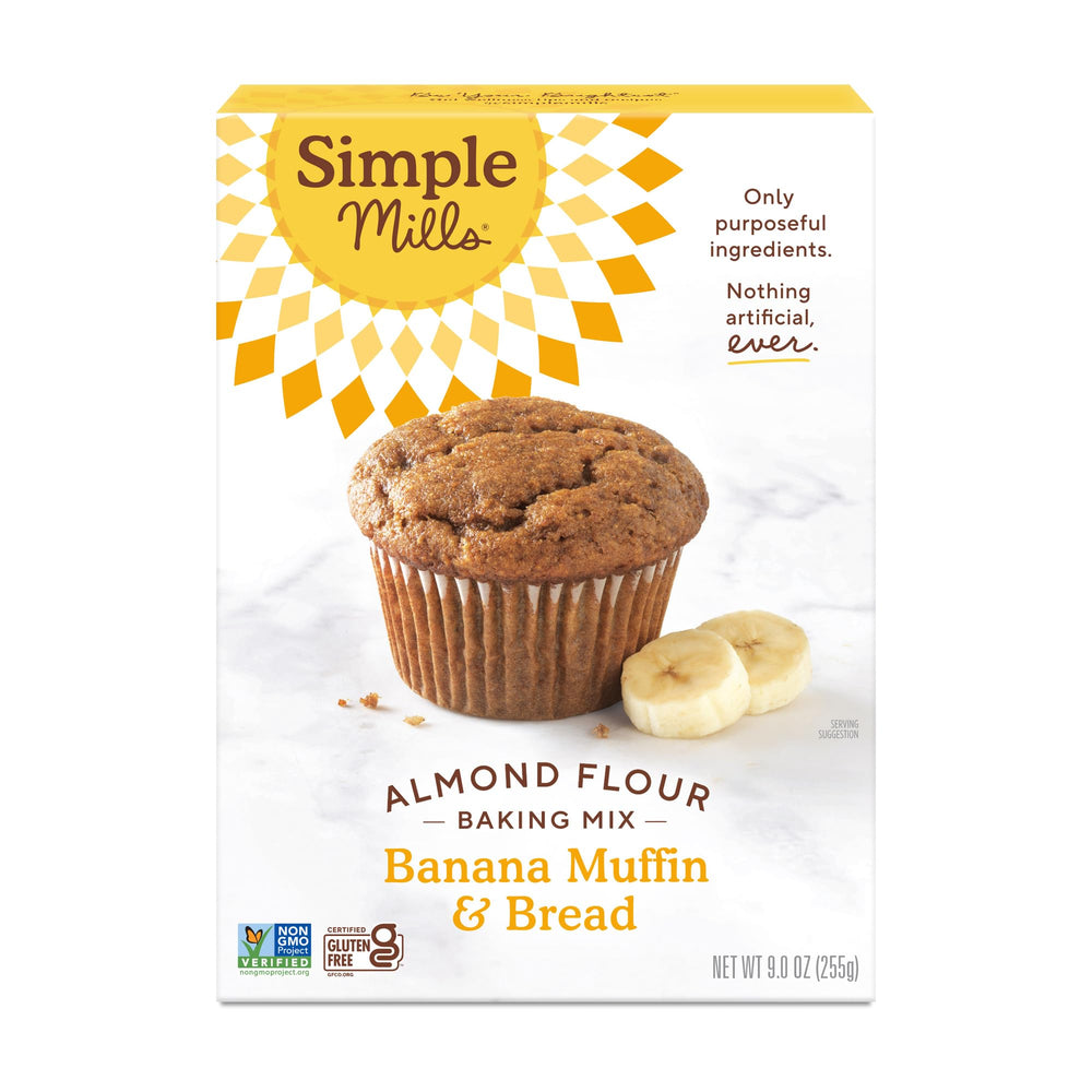 Simple Mills almond flour banana bread mix box ready for gluten-free baking
