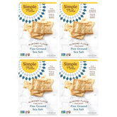 Simple Mills almond flour crackers sea salt in four-pack box, gluten-free snack option