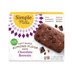 Simple Mills Chocolate Brownie almond flour bar pack, gluten-free snack