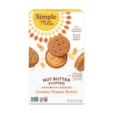 Simple Mills Creamy Peanut Butter Sandwich Cookies pack side view for gluten-free snacking.
