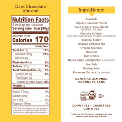 Close-up of a Soft Baked Dark Chocolate Almond Flour Bar showing fudgy texture.