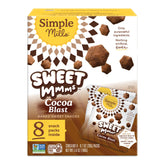 Simple Mills Sweet Mmms Cocoa Blast bite-sized cookies on plate, gluten-free snack option.