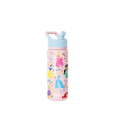 Simple Modern Summit kids bottle with straw lid showing Disney Princess design for on-the-go hydration.