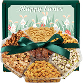 Simple Orchards Easter Nuts Gift Basket on the box front, ideal for gifting.