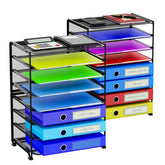 Simple Trending 2-Pack 8-Tier Letter Tray mesh desktop organizer keeps papers neatly organized.