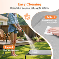 Simple Trending raised dog bed assembly step with two people for stability