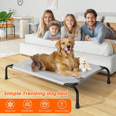 Simple Trending raised dog bed mesh close-up showing breathable surface for cooling