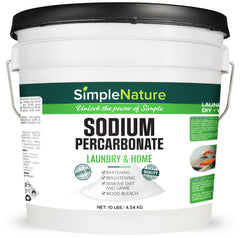 SimpleNature Sodium Percarbonate packaging, versatile laundry whitening solution.