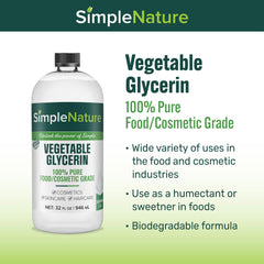 SimpleNature Vegetable Glycerin pour demonstrates a silky texture for moisturizing haircare.