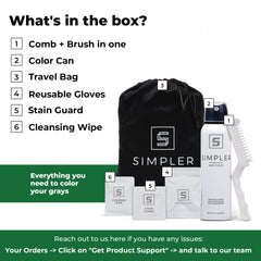 Simpler Hair Color Kit drip-free dispense onto brush for clean application.