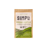 SIMPLI Organic Green Lentils bag on counter; single-ingredient protein base for nutritious meals