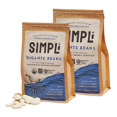 SIMPLi Gigante beans pack front showing regenerative organic branding and buttery color.