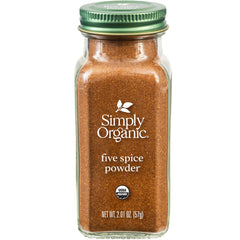 Simply Organic Five Spice Powder jar front for versatile meats and stir-fry.