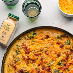 Simply Organic Garlic Powder in dish, flavor boost for roasted vegetables.