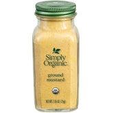 Simply Organic Ground Mustard Seed bottle displays bold aroma ideal for dressings.
