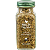 Simply Organic Italian seasoning in a glass jar for bold, aromatic flavor.