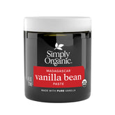 Simply Organic Vanilla Bean Paste jar shows vanilla specks for baking depth