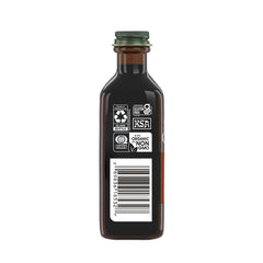 Simply Organic vanilla extract jar label emphasizes gluten-free, sugar-free versatility