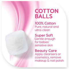 Simply Soft cotton balls ideal for applying creams, lotions, or oils.