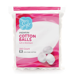 Simply Soft cotton balls with a smooth texture ideal for makeup application.