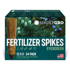 SimplyGro fertilizer spikes for evergreen trees feeding roots for lush foliage.