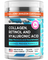 SimplyVital anti-aging face cream jar front with rich hydration for daily use.
