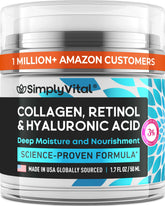 SimplyVital anti-aging moisturizer jar with smooth, hydrating texture for the skin.