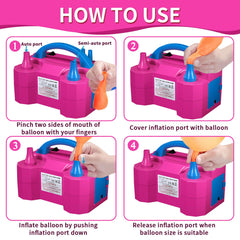 SINBEE portable balloon pump with easy-grip handle simplifies decorating sessions.