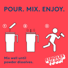 SINGLES TO GO Jolly Rancher Cherry dissolves in water for refreshing taste.
