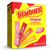 SINGLES TO GO! Starburst variety pack box front shows four flavors for on-the-go hydration