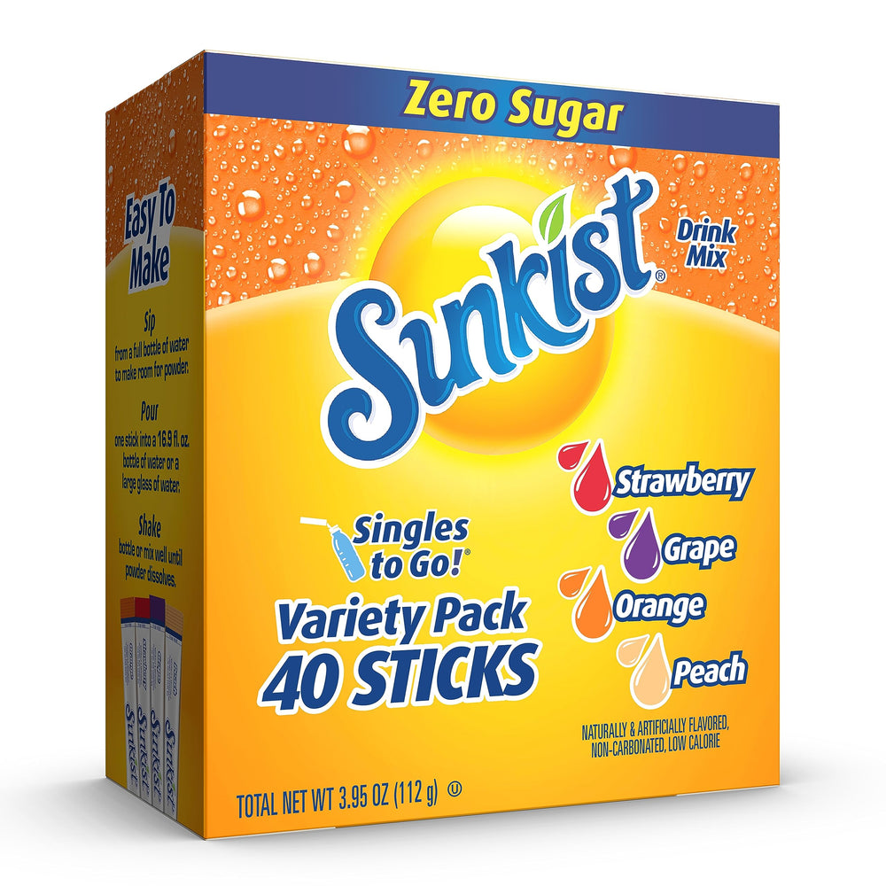 SINGLES TO GO Sunkist Soda variety pack sticks ready to mix for on-the-go refreshment