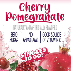 Packets dissolving in water for quick Welch's Cherry Pomegranate flavor.