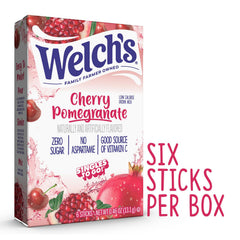 Glass of Welch's Cherry Pomegranate drink with vibrant color.