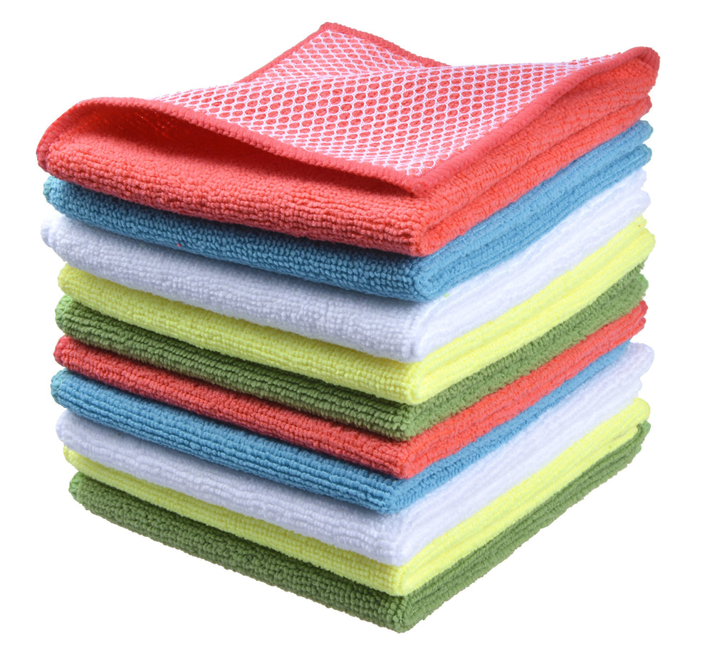 SINLAND microfiber dish cloth with scour side for thorough cleaning