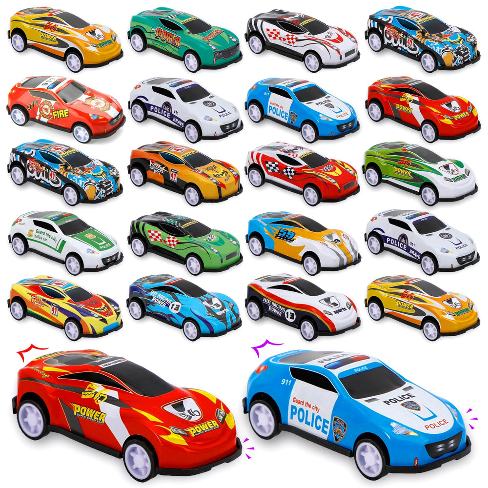 Siwarm 28-pull-back cars set—portable play for kids and easy sharing.