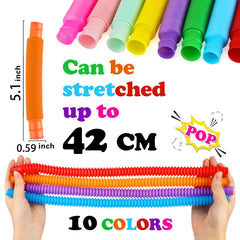 Five-inch Siwarm pop tubes in ten vivid colors for creative play