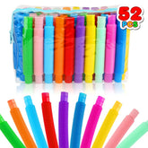 Siwarm 52-pack pop tubes on display with bright colors for classroom play