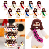 Siwarm little Jesus figures collection, colorful miniatures for Easter egg fillers.