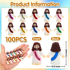 Siwarm mini Jesus figurines, durable PVC for classroom prizes.