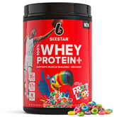 Six Star Whey Protein Plus bottle pouring after a workout to fuel recovery.