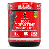 Six Star Creatine powder unflavored bottle for clean performance support.