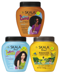 SKALA Mais Cachos 2-in-1 cream bottle showing hydrating curls