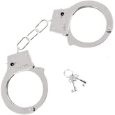 Skeleteen metal handcuffs with keys prop for authentic costume cosplay