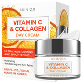 Skin 2.0 Vitamin C & Collagen moisturizer bottle for bright, radiant skin.
