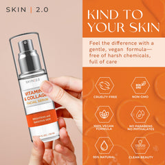 Dropper dispensing Skin 2.0 Vitamin C Serum for even skin tone.
